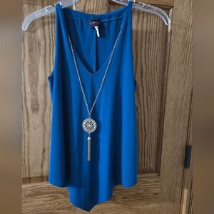 Elegant Blue Sleeveless Top
